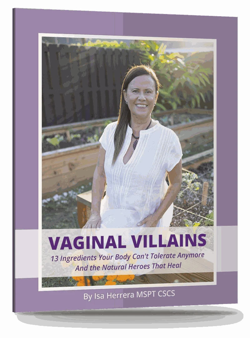 Isa Herrera in a white linen top on the cover, in a raised-bed garden.